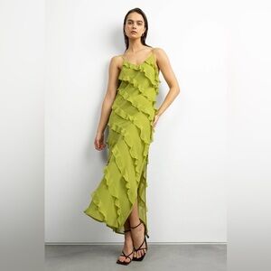 Oak + Fort Green Ruffle Maxi Dress
